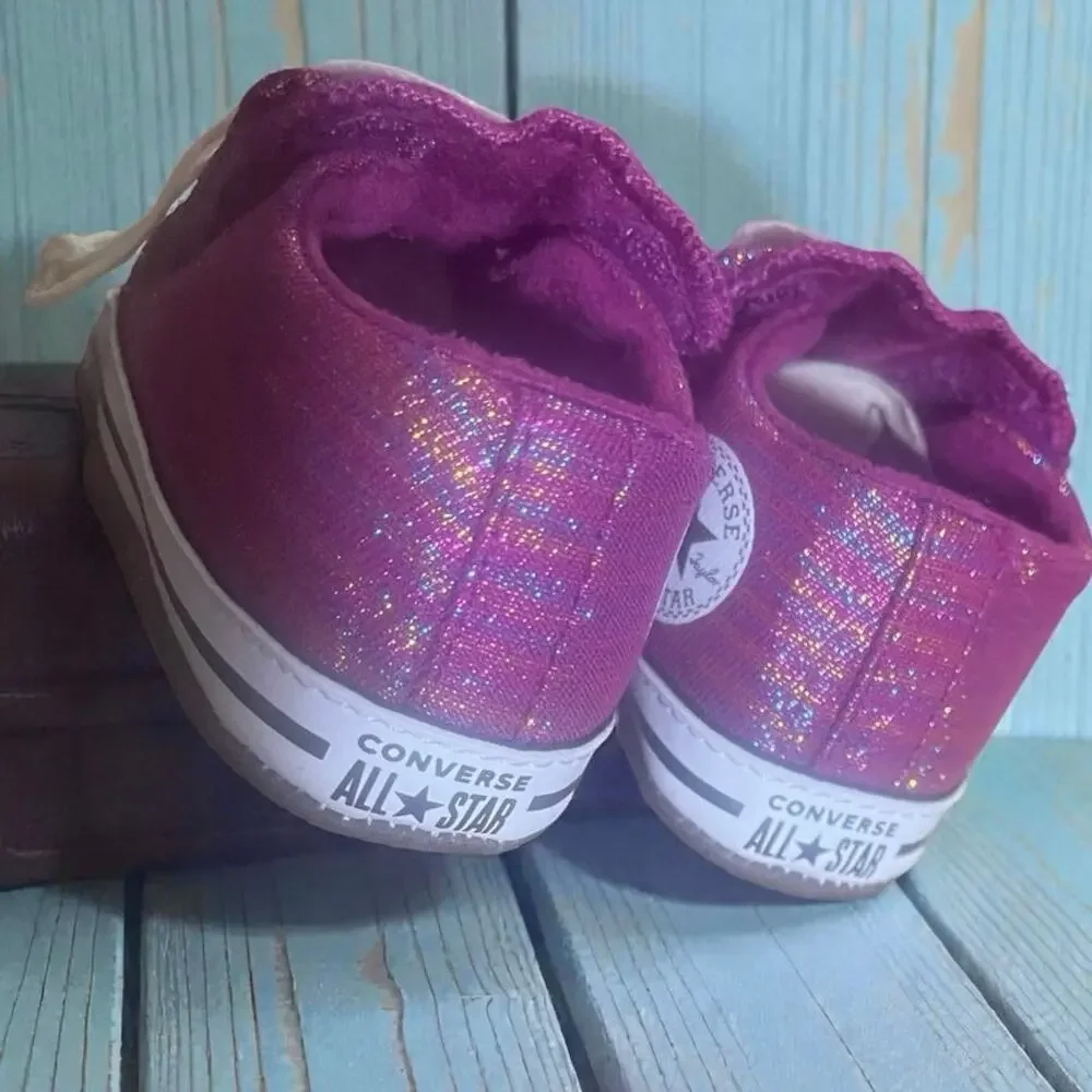 Converse Kids' Chuck Taylor All Star Cribster Shinefetti Purple Sz3